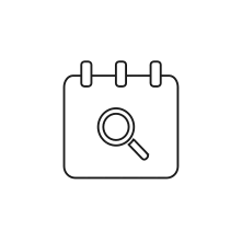 Pictogram for Audit Calendar (Miscellaneous) in black. SVG format.
