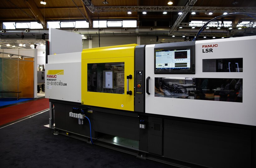 FANUC ROBOSHOT α-S150iB LSR injection moulding machine at FAKUMA 2023.