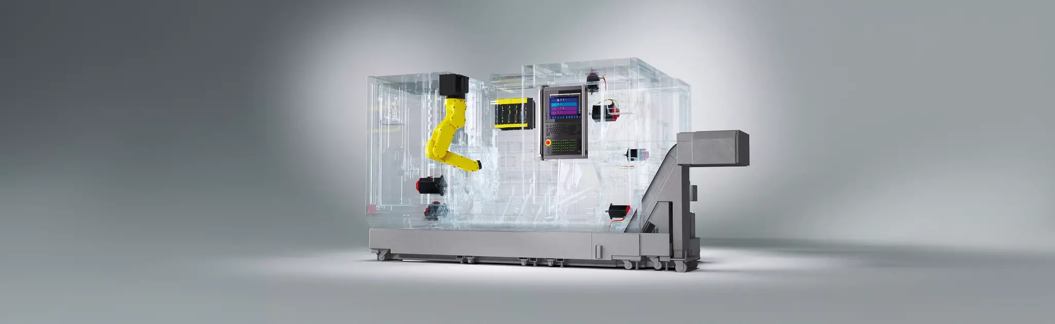 Image of CNC FS500i-A on a ghost machine (snapshot from MTB explainer video)