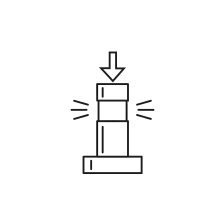 Pictogram for Brake Release Switch (Robot) in black. SVG format.