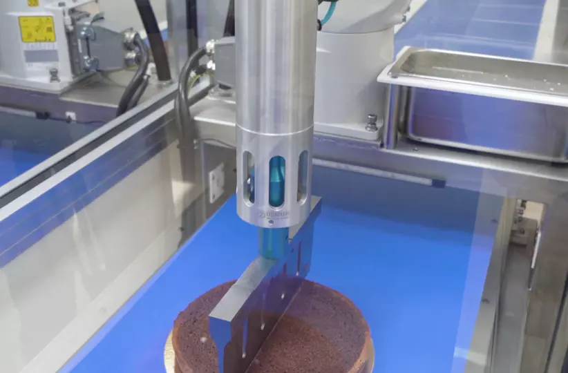 Success story about successful implementation of FANUC LR Mate 200iD in the food industry. Vigap has automated its cake cutting process with the introduction of a FANUC robot that cuts using an ultrasonic blade in confined spaces, bringing perfection and speed to production.