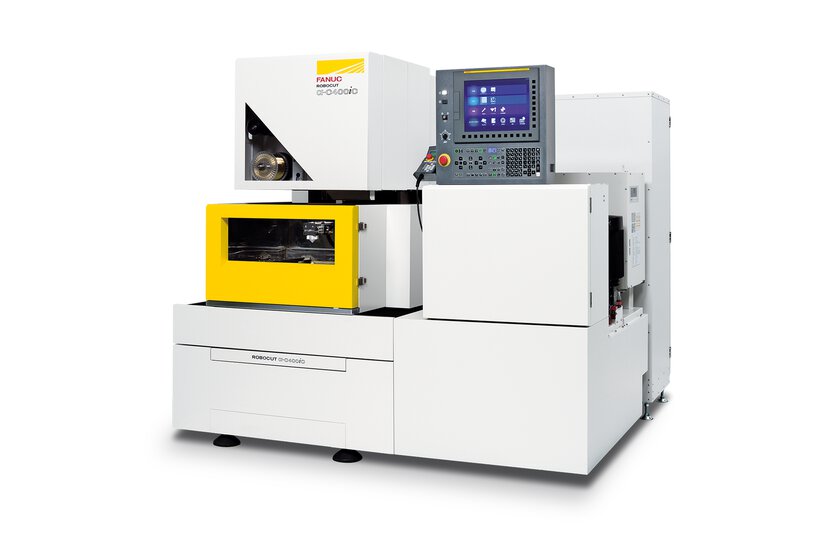 The FANUC Robocut α-C400iC is a high-reliability and high-performance wire electrical-discharge machine (wire-cutting EDM).