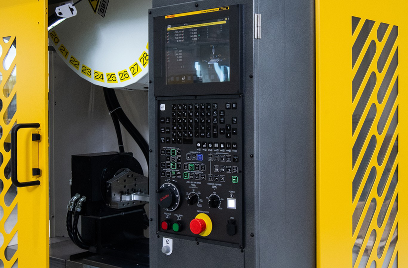 Picture of ROBODRILL α-D28LiB5Adv Plus Y500. 
Machining detail.