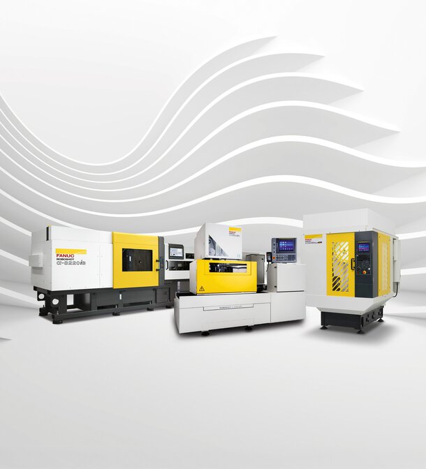 Picture showing our ROBOMACHINE range on a dark background from a front view.