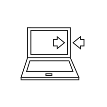 Pictogram for PC interface (Hardware) in black. SVG format.