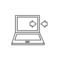 Pictogram for PC interface (Hardware) in black. SVG format.