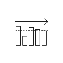 Pictogram for Process Stability (Miscellaneous) in black. SVG format.