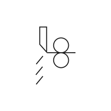 Pictogram for Wire cutter (ROBOMACHINES) in black. SVG format.