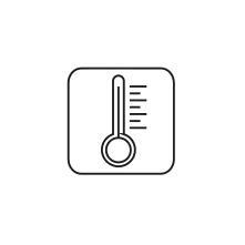 Pictogram for Thermal sensor (ROBOMACHINES) in black. SVG format.