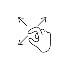 Pictogram for Pinch zoom (User interface) in black. SVG format.