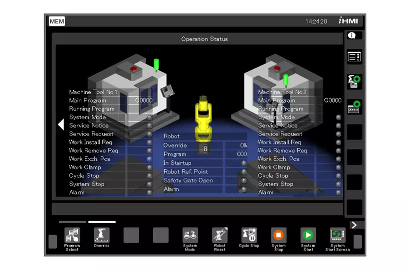 Our Robot G-Code empowers your existing CNC operators to program FANUC robots directly through familiar G-code commands. This innovative feature eliminates the need for separate robot programming expertise, saving you time, resources, and streamlining production workflows.