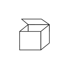 Pictogram for Packaging (Industries) in black. SVG format.