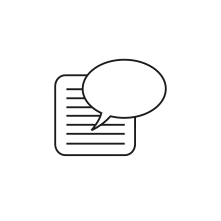 Pictogram for Speech Ballon (Miscellaneous) in black. SVG format.