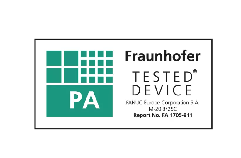 The M-20𝑖B/25C has been awarded a Fraunhofer certificate TESTED DEVICE. It is an internationally recognised certificate for products which have been objectively qualified based on acknowledged standards and guidelines governing their suitability for cleanroom applications.