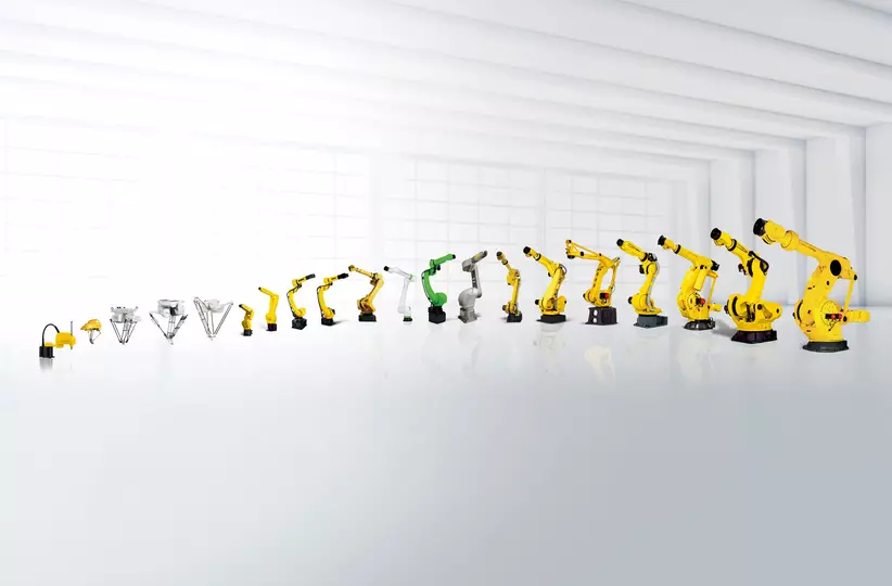 With more than 100 models, FANUC offers the widest range of industrial robots in the world. Covering a diverse range of applications and industries, FANUC robots are easy to operate and provide complete flexibility thanks to a range of application-specific options, straightforward integration, payloads up to 2.3 t and maximum reaches up to 4.7 m.