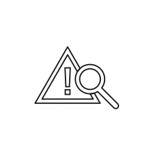 Pictogram for Detect abnormalities (IoT) in black. SVG format.