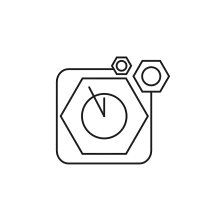 Pictogram for Spare Parts (Service) in black. SVG format.