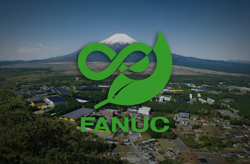 FANUC Headquarter with Mt. Fuji and the FANUC Sustainability Trademark