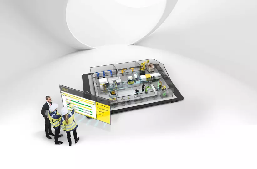 3D illustration representing FANUC industrial ioT solutions