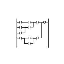 Pictogram for Ladder diagram (CNC) in black. SVG format.