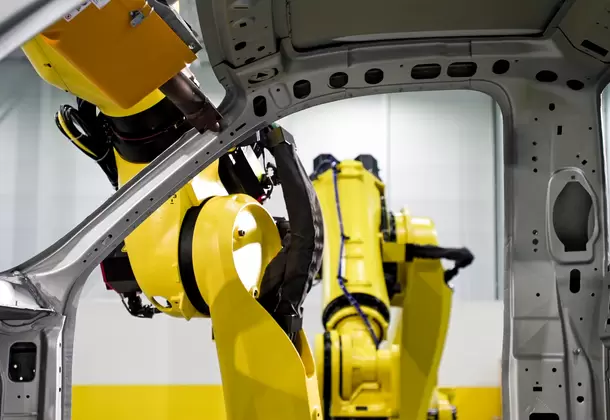 Snapshot from FAC video ''R-2000 Spot Welding'' with FANUC R-2000iD-210FH.