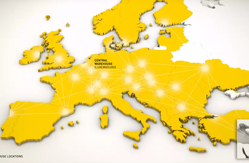 Warehouse locations for FANUC Europe