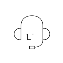 Pictogram for Hotline Call Center (Service) in black. SVG format.