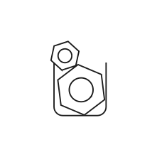 Pictogram for Spare parts (Service) in black. SVG format.