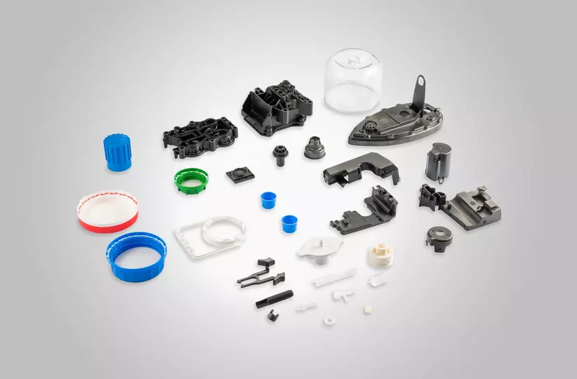 ROBOSHOT workpieces. Group picture of various parts. High resolution.