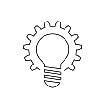 Pictogram for Adaptive smart factories (IoT) in black. SVG format.