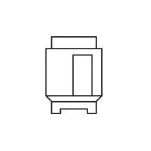 Pictogram for Third-party-machine (Hardware) in black. SVG format.