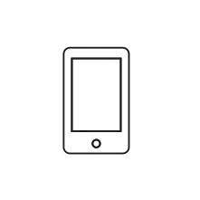 Pictogram for Smart-phone (Hardware) in black. SVG format.