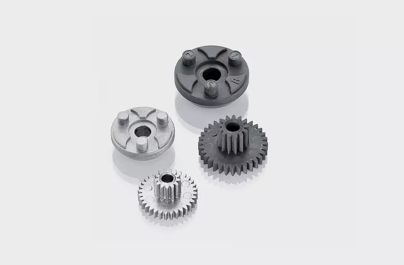 Image of gear components, Roboshot workpieces.