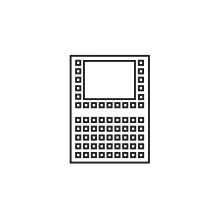 Pictogram for 0i-LF Plus (CNC) in black. SVG format.