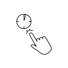 Pictogram for Long press (User interface) in black. SVG format.