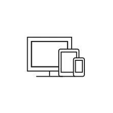 Pictogram for Multiple devices (Hardware) in black. SVG format.