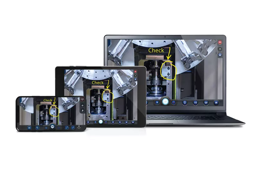 FANUC Assisted Reality app on multiple devices.