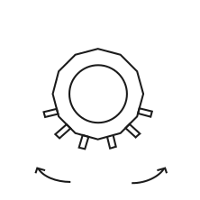 Pictogram for Tool changer (ROBOMACHINES) in black. SVG format.