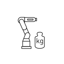 Pictogram for Payload (Robot) in black. SVG format.