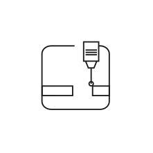 Pictogram for Renishaw touch probe in black. SVG format.