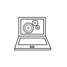 Pictogram for PC preferences (Hardware) in black. SVG format.