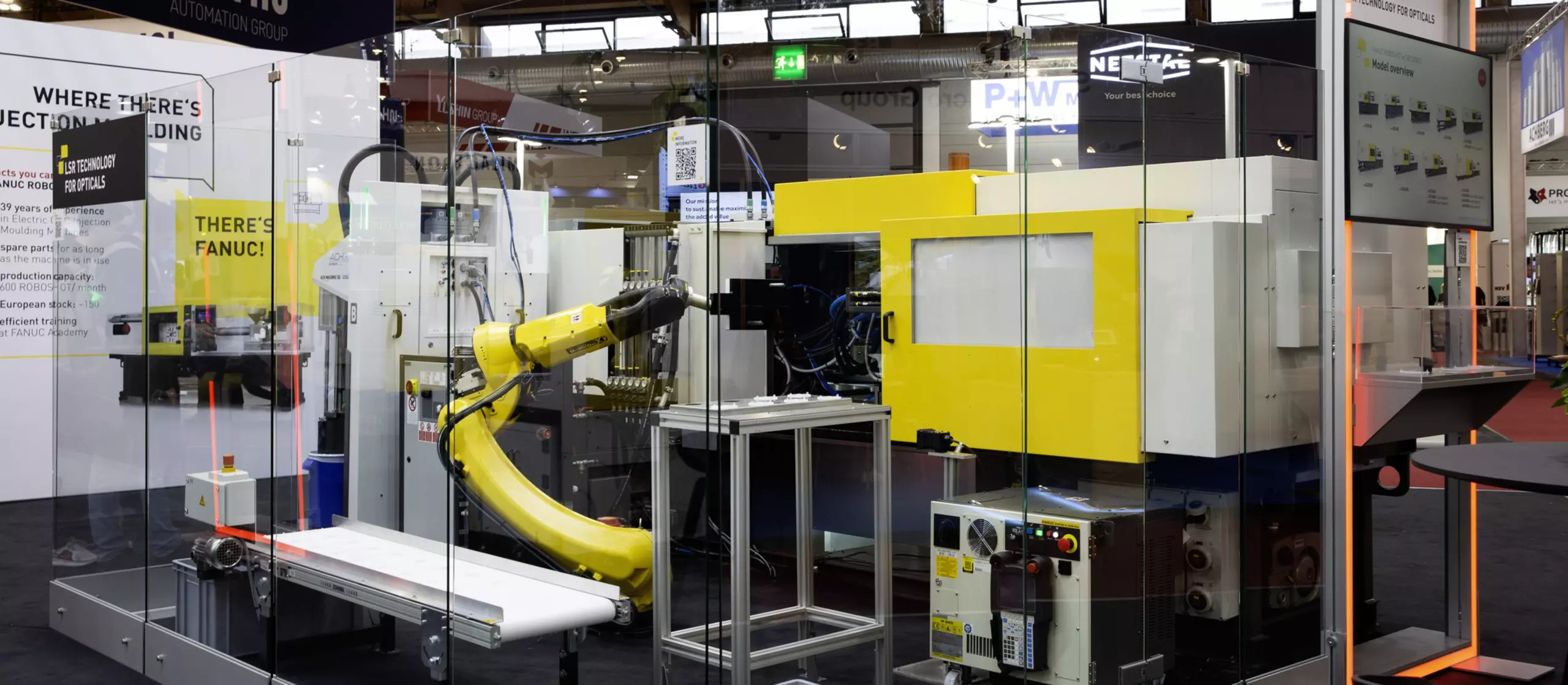 FAKUMA 2023. LSR for opticals. M-20iD/25 ROBOSHOT α-S150iB LSR