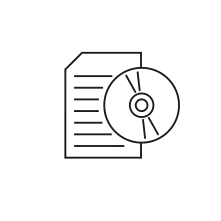 Pictogram for Software bundle (Education) in black. SVG format.