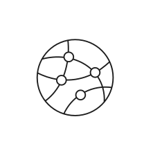 Pictogram for Networked automation (IoT)  in black. SVG format.