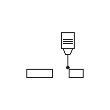 Pictogram for Renishaw touch probe (ROBOMACHINES) in black. SVG format.