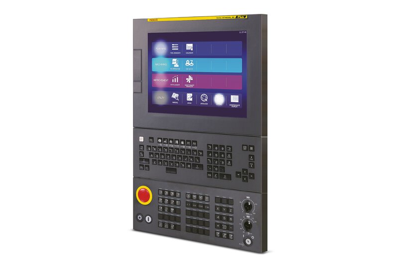 Image of FANUC CNC 31i-Model B5 Plus on a white background. High-end CNC for high machine performance. CNC with support for simultaneous 5-axis control.