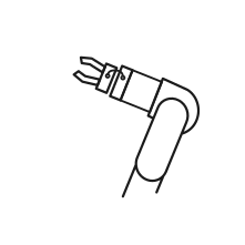 Icon for Robot Servo Gripper, black, SVG format