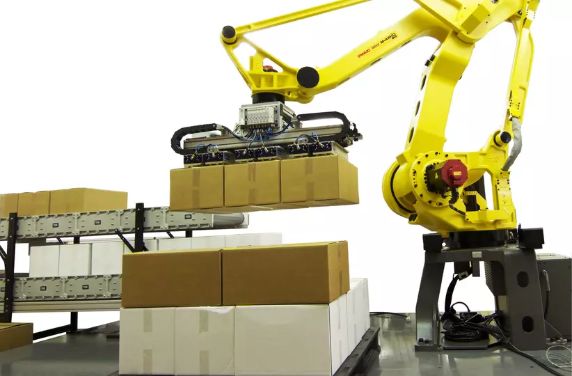 Robot application image. Palletising with  M-410iC