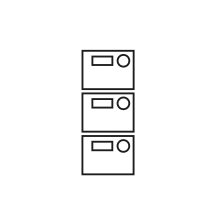 Pictogram for Controller Stack (Robot) in black. SVG format.