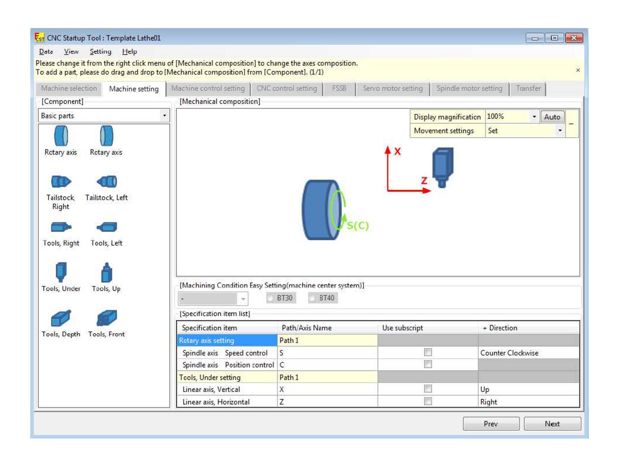 Image of CNC screen. Startup tool